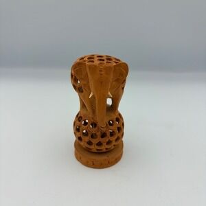 Archana Crafts Handcrafted Wood Elephant Sculpture India Intricate Lattice